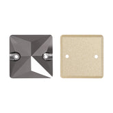 Jet Metallic Silver Square Shape High Quality Glass Sew-on Rhinestones WholesaleRhinestone